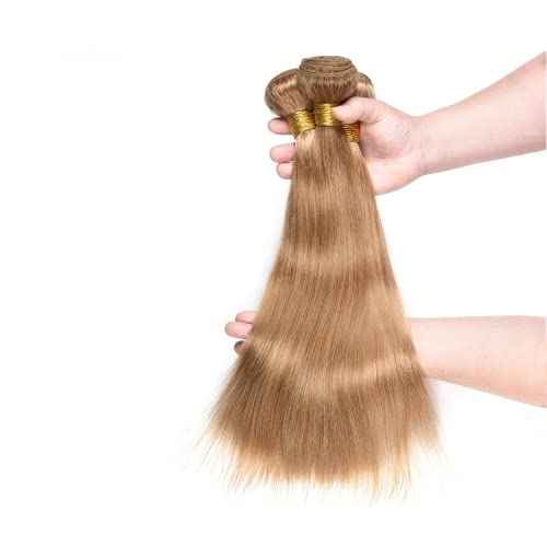 Color #27 Bundle Honey Blonde Straight Human Hair Bundles Raivide Golden Blonde Bundle #27 Straight Bundles Human Hair 16 18 20 Inch