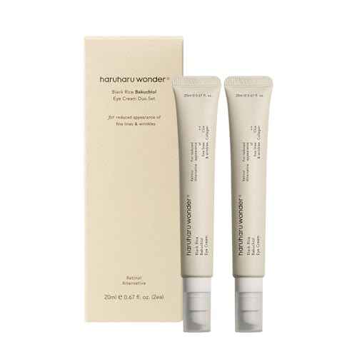 HARUHARU wonder Black Rice Bakuchiol Eye Cream, Smooths Fine Lines & Crow¡¯s Feet, Reduces Puffiness & Dark Circles, Lightweight Day and Night Care, Holiday Stocking Stuffer, 1.34 fl. oz (Duo Set)