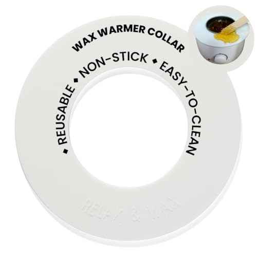 Reusable Non-Stick Silicone Wax Collars for Wax Pot ? Fits All 14-16 oz Wax Cans & Warmers ? Wax Warmer Collars for Easy, Mess-Free Cleaning (White, 1pc)