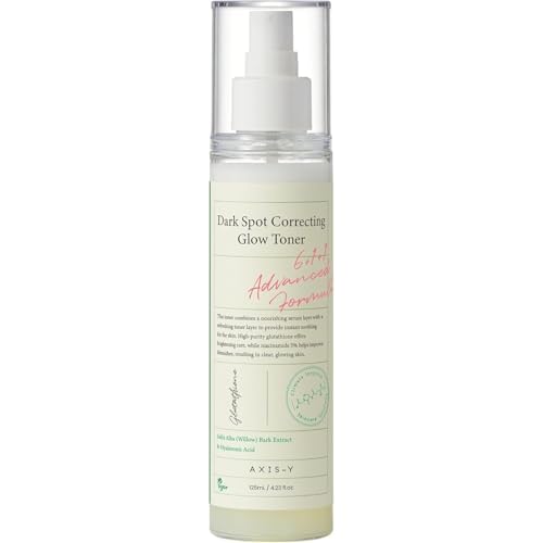 AXIS-Y Dark Spot Correcting Glow Toner - Brightening & Hydrating with 5% Niacinamide, Glutathione & Hyaluronic Acid - Vegan Korean Skin Care Exfoliator Face Toner for All Skin Types - 4.23 fl. oz.