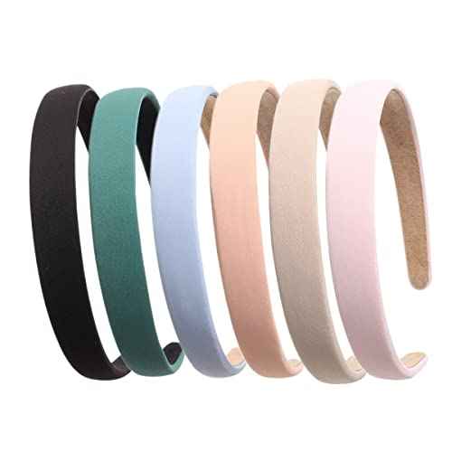 Cuizhiyu Solid Simple Headbands for Women 0.7inch Plain Soft Cloth Head Band No Slip Fashion Girls Pink Hair Bands Cute Hair Hoops hair Accessories Pack of 6¡¦