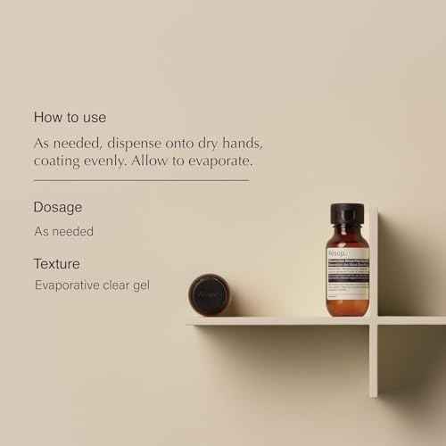 Aesop Resurrection Rinse-Free Hand Wash | Alcohol-Based Gel with Purifying and Hydrating Properties | Travel Size 1.7 oz (Pack of 3)