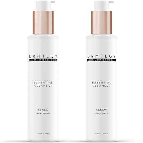 DRMTLGY Essential Facial Cleanser - Gentle Face Cleanser and Face Wash for Women and Men with Anti-Aging Peptides & Hyaluronic Acid. 6.9 fl oz, 2 Pack