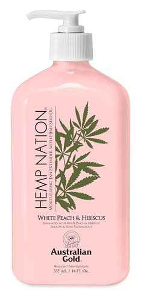Australian Gold Hemp Nation White Peach & Hibiscus Bundle - Tan Extender Lotion (18 Fl Oz) and Agave & Lime Body Scrub (8 Fl Oz), Moisturizing Body Lotion and Body Exfoliating Scrub, Pure Hemp Oil