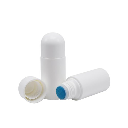 UUYYEO 4 Pcs 50 ml Sponge Head Plastic Applicator Bottles with Sponge Refillable Deodorant Bottles for Cosmetic Essential Oil