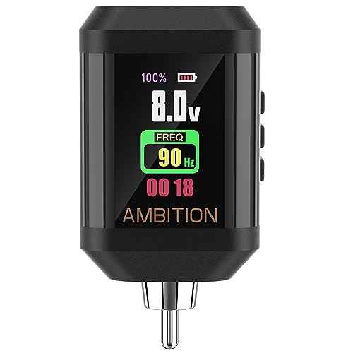 Tattoo Power Supply - Ambition Korall Wireless Tattoo Battery Pack 2200mAh Mini Portable RCA Color LED Digital Display for Rotary Tattoo Machine