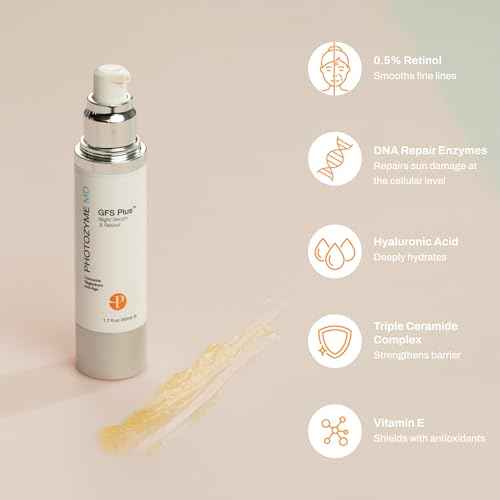 Photozyme GFS Plus Night Serum with 0.5% Retinol ? Anti-Aging Peptide Complex ? Reduces Wrinkles, Dark Spots & Sun Damage ? Brightens, Firms & Evens Skin Tone ? 0.5 fl oz