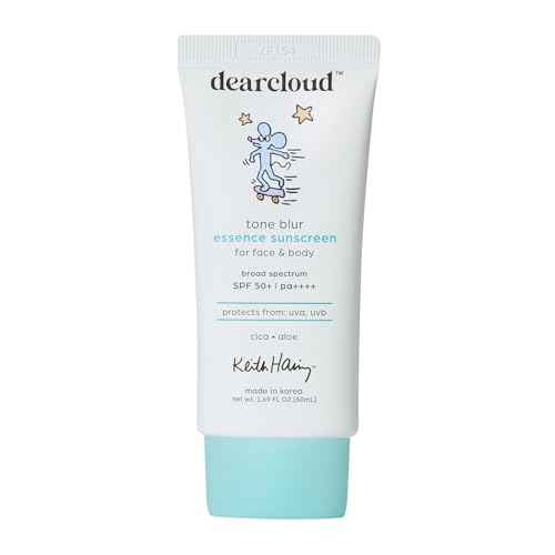 dearcloud Keith Haring Tone Blur Essence Sunscreen SPF 50+ PA++++ ? Korean Sunscreen for Face, Primer & Vegan (1.69 fl oz)