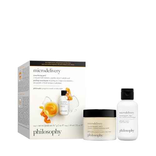 philosophy microdelivery vitamin c resurfacing peel kit - with lactic acid & sunflower seed oil - two-step treatment to smooth rough texture, even skin tone and minimize the appearance of fine lines