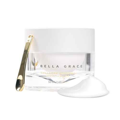 Bella Grace Collagen Plumping Face Moisturizer, Hydrating Skin Care Daily Moisturizer Face Cream with Peptides, Squalane, Polyglutamic Acid, Plumps, Nourishes, Supports Fine Lines, Wrinkles, 1.7 fl oz