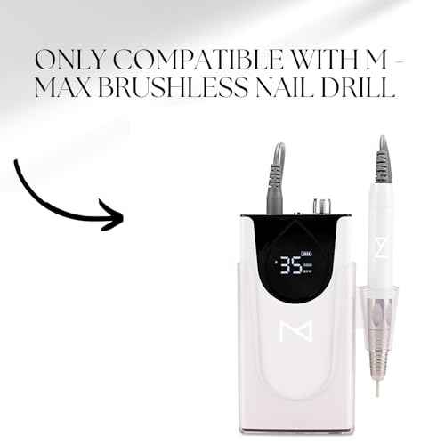 M - Max Brushless Motor Nail Drill Handpiece Only - 35K RPM | Machine Not Included | Compatible with M Brushless Nail Drill System (Handpiece - Black)