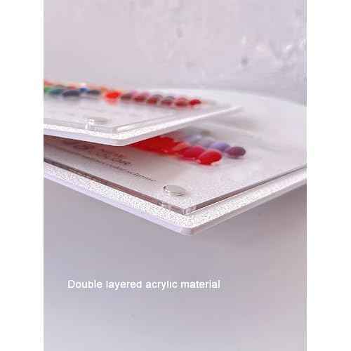 Acycoin2A 240 Nail Color Display Board Nail Art Sample Chart Acrylic Gel Polish Rack Colors Showing Shelf with False Nail Tips and Number Sticker