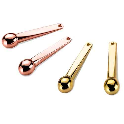 LISAPACK 4 Pack Metal Eye Cream Applicator, Eye Serum Roller Ball Massager Stick for Reduce Depuffer, Massage (Gold&Rose Gold)