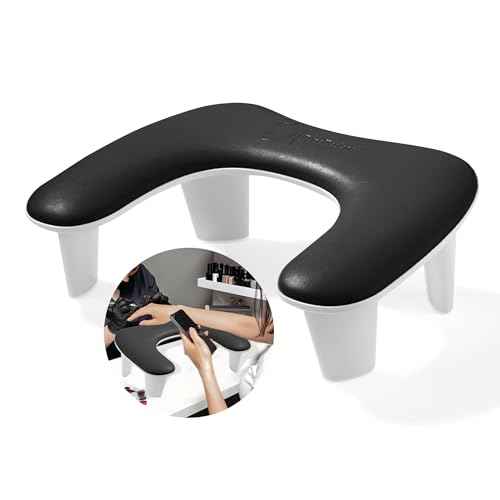 Nail Arm Rest ? U-Shaped Ergonomic PU Leather Hand Rest Comfort Cushion for Acrylic Nails Tech ? Ideal for Home & Professional Use ? Easy Clean, Waterproof & Portable