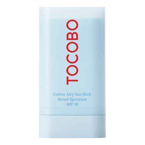 Cotton Airy Sun Stick SPF 50 Broad Spectrum Korean Matte Sunscreen Stick for Face - Travel Size Sebum Control Sunblock -Vegan, Lightweight, Non-Sticky 0.67 oz