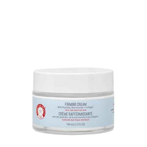 First Aid Beauty - Firming Collagen Cream with Peptides & Niacinamide, Ultra-Rich Plumping Moisturizer, Hydrates & Visibly Firms, Non-Comedogenic, Safe for Sensitive Skin, 3.5 oz