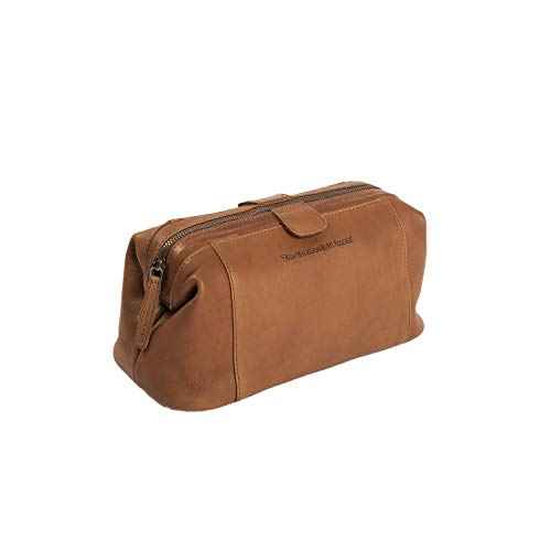 Chesterfield Brand Toiletry bag for travel necessaire | Travel shave bag Vince made of leather | Cognac genuine leather bag for travel necessaire