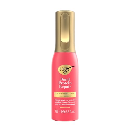 OGX Repair & Protect Bond Protein Repair 450¡ÆF Heat Protect Spray, Weightless Repair Mist for Nonstop Damage Protection* for All Hair Types, Heat Spray Preps Hair for Styling, 6.5 fl. oz