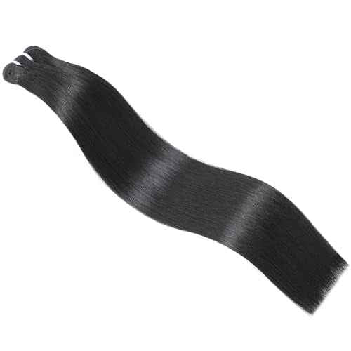 Indian Raw 1 Bundle Human Hair,16A Super Soft Silky Straight Human Hair Bundles,Salon Quality Full And Thick No Tangle Triple Lifespan Than Regular Virgin Hair Natural Black 16 Inch