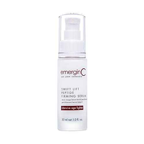 emerginC Swift Lift Peptide Firming Serum - Intensive Age Fighting Serum with Hyaluronic Acid + Plant Extracts - Addresses Visibles Signs of Aging + Wrinkles (1 Ounce, 30 ml)