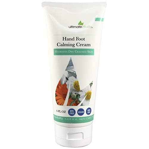 UltimateVitality Hand Foot Cream for For Oncology Patients, Intensive Natural and Organic Moisturizing Cream for sensitive Irritated Skin During Chemo Treatment - 6 Ounces