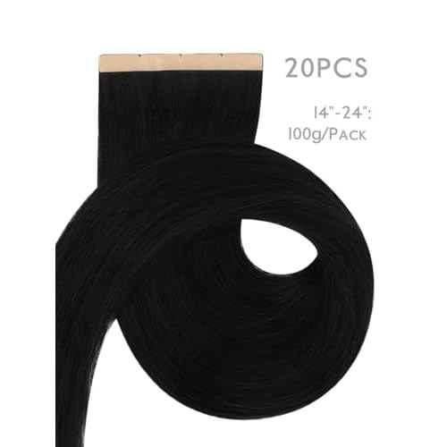 WENNALIFE 8cm Tape in Hair Extensions Real Human Hair, Tape Weft Hair Extensions Human Hair 18 Inch 100g 20pcs Jet Black Luxury Remy Hair Straight Extensiones De Cabello Hmano