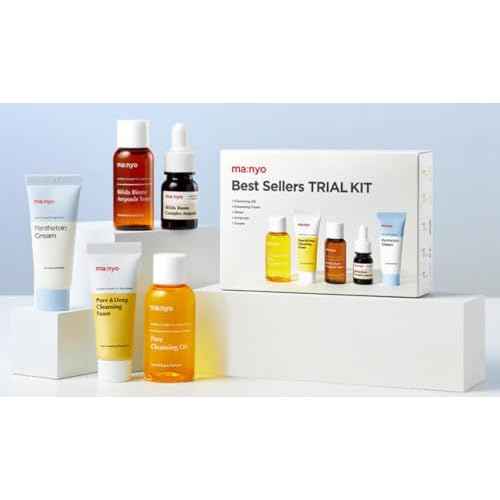 MA:NYO Best Sellers Kit | Travel size Trial & Gift Set | Pure Cleansing Oil, Pure Cleansing Foam, Bifida Biome Ampoule, Bifida Biome Toner, Panthetoin Cream | Korean Skin Care, Skin Repair Solution
