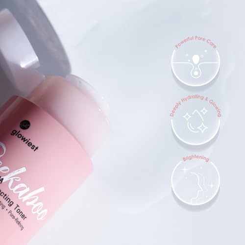 glowiest AHA PHA Skin Perfecting Peekaboo Toner - K-Beauty Face Toner, Exfoliating Treatment, Blemishes, Niacinamide, Pore Refining, Hydrating l Witch Hazel (Small)