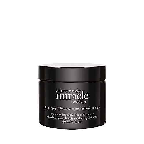 philosophy anti-wrinkle miracle worker line-correcting overnight cream face moisturizer - with vitamin C & hyaluronic acid - counteracts stress-induced damage for smoother skin - 2 fl oz