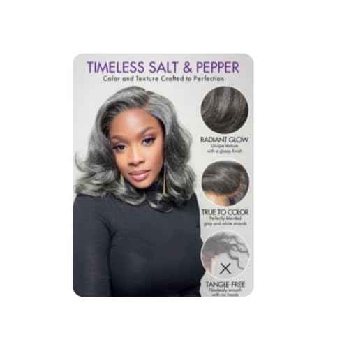 KRN Salt and Pepper Human Hair Bundles 10 12 14 Inch 100% Unprocessed Gray Virgin Human Hair Bundles Body Wave for Black Women Grey Hair Weave Extensions