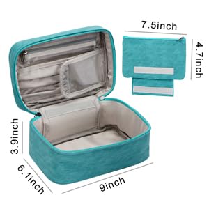 HIJJMAXX Makeup bag travel cosmetic bag makeup organizer bag travel make up bag Waterproof make up organizer bag makeup bags for women Girls.(Green)