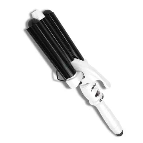 Arrojo Triple-Barrel Mermaid Waving Wand ? Infrared Technology Beach Waver ? Temperature Control Curling Iron ? Positive Ionic Curling Wand ? 3 Barrel Curling Iron for All Types of Hair