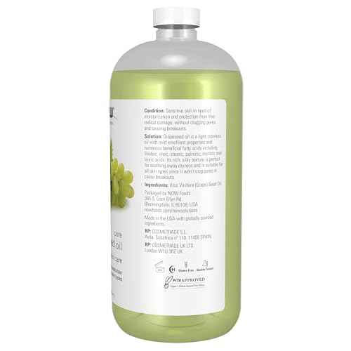 NOW Solutions, Grapeseed Oil, Skin Care for Sensitive Skin, Light Silky Moisturizer for All Skin Types, 32-Ounce