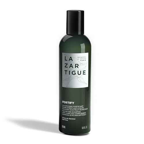 Lazartigue Fortify Densifying Shampoo, Enriched with Guarana and Ricinus, Strengthens Fragile Hair, Stronger Appearance, Perfect for Everyday Usage, Vegan, Lemon
