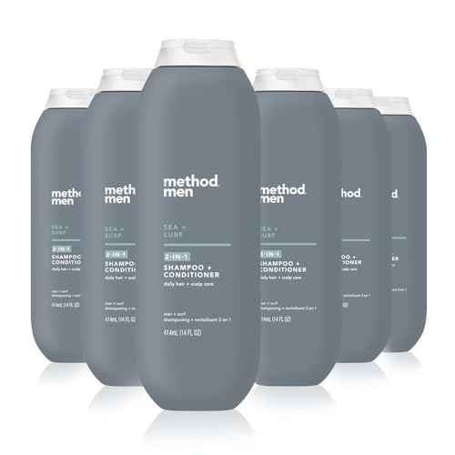 Method Men 2-in-1 Shampoo + Conditioner; Sea + Surf; Pack Of 6; Sea & Surf; 6 Count
