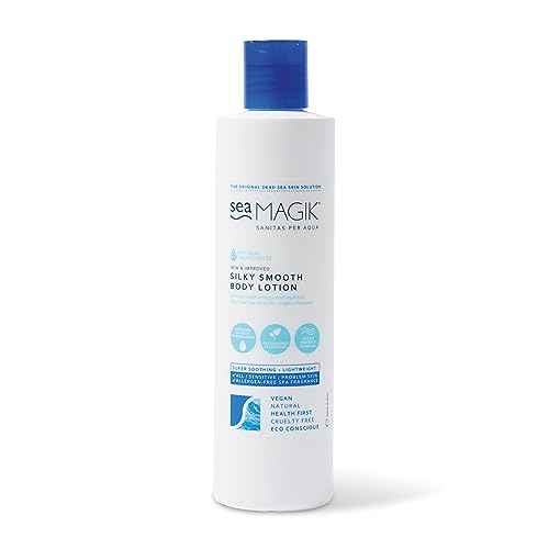 Sea Magik Silky Smooth Body Lotion 10.14oz/ 300ml / Mineral-Rich / Dead Sea Salt and Organic Seaweed/ 100% Vegan/ Sustainable Packaging