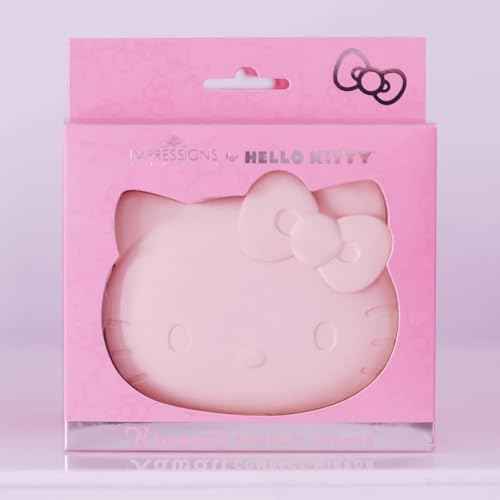 Impressions Vanity Hello Kitty Kawaii Compact Mirror with Touch Sensor Switch for Adjustable Brightness, Lighted Makeup Mirror with LED Lights and 2X Magnifying Mirror (Glossy Pink)