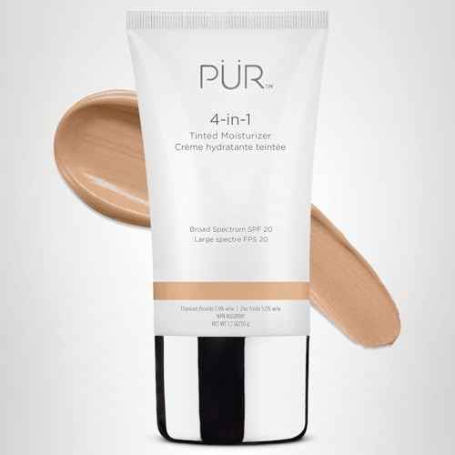 PÜR MINERALS 4-in-1 Tinted Moisturizer with SPF 20 - Hydrating Skin Tint Face Moisturizer, Primer & Foundation with Shea Butter, Aloe Vera & Vitamin B3 - Vegan Friendly, Paraben Free (Light)