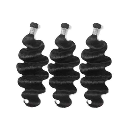 Arabella 3 Body Wave Bundles Human Hair 16 18 20 Inch Natural Black Bundles 100% Unprocessed Brazilian Virgin 10A Weave Sew in Double Weft Human Hair Bundles