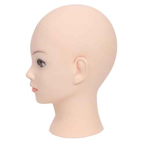 Female Cosmetology Bald Manikin Mannequin Head for Wigs Making Wig Display Hat Display Glasses Display with Free Clamp