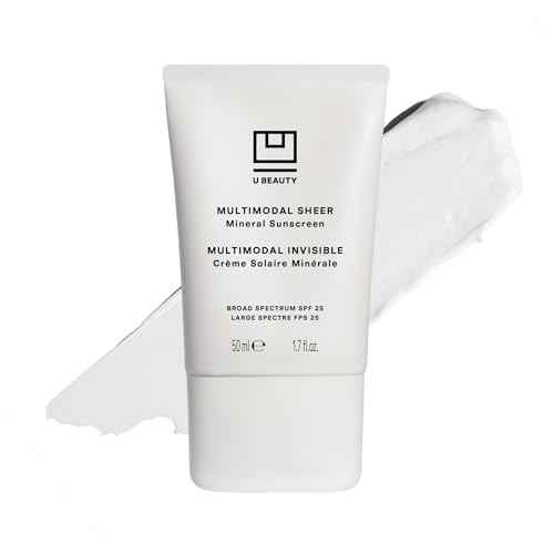 U Beauty Multimodal Sheer Facial Mineral Sunscreen SPF 25 with Non-Nano Zinc Oxide SPF Filter, plus Clary Sage and Pongamia Pinnata Seed Extracts for Brighter-Looking Skin with an Airbrush Finish