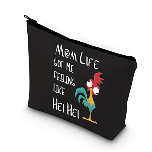 BDPWSS Chicken Makeup Bag Mom Life Got Me Feeling Like Hei Hei Rooster Gifts Funny Chicken Gifts Hei Hei Fans Cosmetic Bag For Sister Friend Bestie (Mom life HEI bl2)