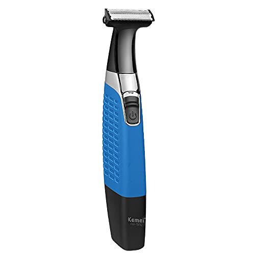 KEMEI Electric Razor, Beard Trimmer Men, Waterproof Beard Grooming,Cordless USB Rechargeable Body Groomer and Hair Remover for Eyebrow, Beard Facial& Body Hair for Men and Women,Blue