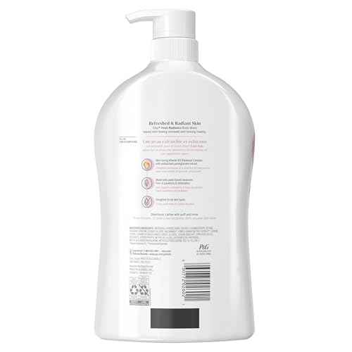 Olay Body Wash for Women, Fresh Radiance, Refreshing & Renewing, Made with Plant Based Cleansers, B3 Botanical Complex, For All Skin Types, Rose Water & Sweet Nectar Scent, 33 fl oz (Pack of 4)