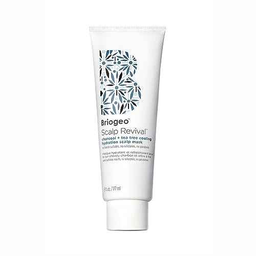 Briogeo Scalp Revival Charcoal + Tea Tree Cooling Hydration Scalp Mask, Dry Scalp Treatment and Moisturizer, Soothes a Dry, Flaky, Itchy Scalp, Treatment for Oily Scalp, Vegan, Cruelty-Free, 6 fl oz