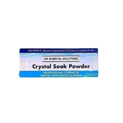 Dr. B Dental Solutions Powder Crystal Soak Cleanser, Ideal for Oral Appliances, Dentures, Night Guards, Retainers, Aligners, and Sleep Apnea Devices - 45 Packs Included (Single Pack)