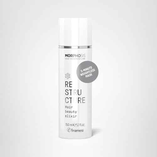 FRAMESI Morphosis Restructure Hair Beauty Elixir 5.1 fl oz, 5-Minute Weightless Mask, Repairing Conditioner, Natural Ingredients, Color Safe