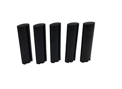 TOPWEL 4.5g Black Empty Plastic Oval Lip Balm Tubes (30PCS)