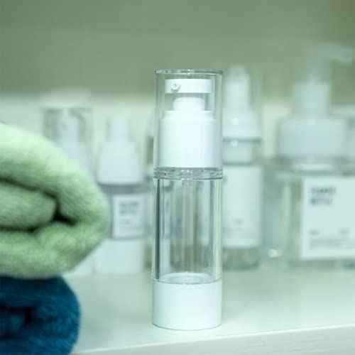 Sabary 60 Pcs Clear Airless Pump Bottles Refillable Cosmetic Travel Size Dispenser Vacuum Plastic Travel Bottles Empty Lotion Pump Dispenser Liquid Toiletry Container(1 oz)