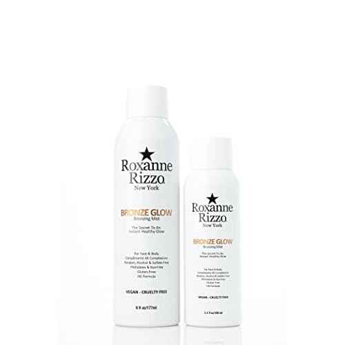 Bronze Glow Duo By Roxanne Rizzo - Celebrity Choice Bronzer - Refreshing Hydrating Mist - Face & Body - Blends with All Skin Tones - TSA Approved Travel Size (100ml) - Includes 177ml & 100ml Bottles